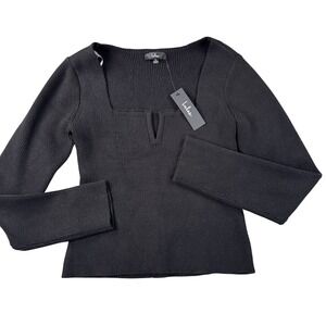 Lulus Sweater Womens XL Black Princess Neck Viscose Blend Heavy Casual‎ NWT
